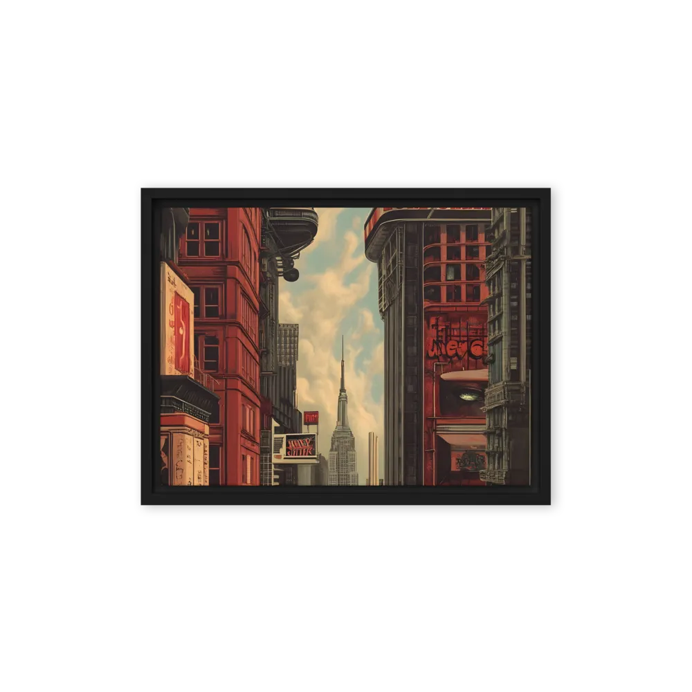 A Glimpse of Tomorrow: Urban Ambition | Canvas with Black Frame | 12″×16″