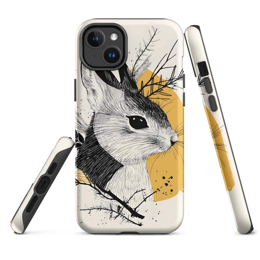 Ethereal Rabbit: A Study in Line Art | Phone Case |  14 Plus | MagSafe® Tough Case | Matte