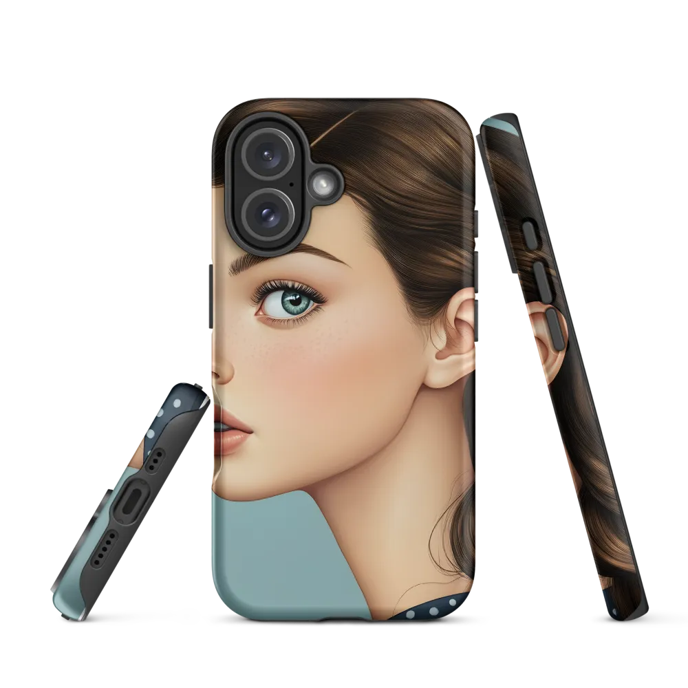 Captivating Gaze: A Modern Portrait | Phone Case