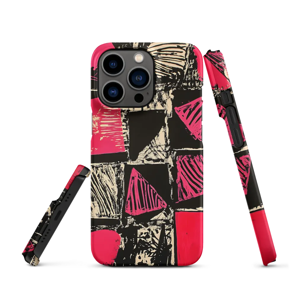 Geometric Symphony in Pink and Black