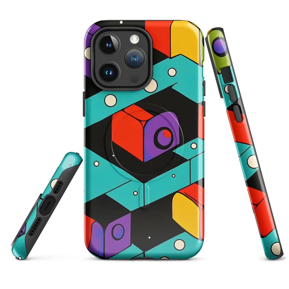 Vibrant Geometric Harmony | Phone Case |  14 Pro Max | MagSafe® Tough Case | Glossy