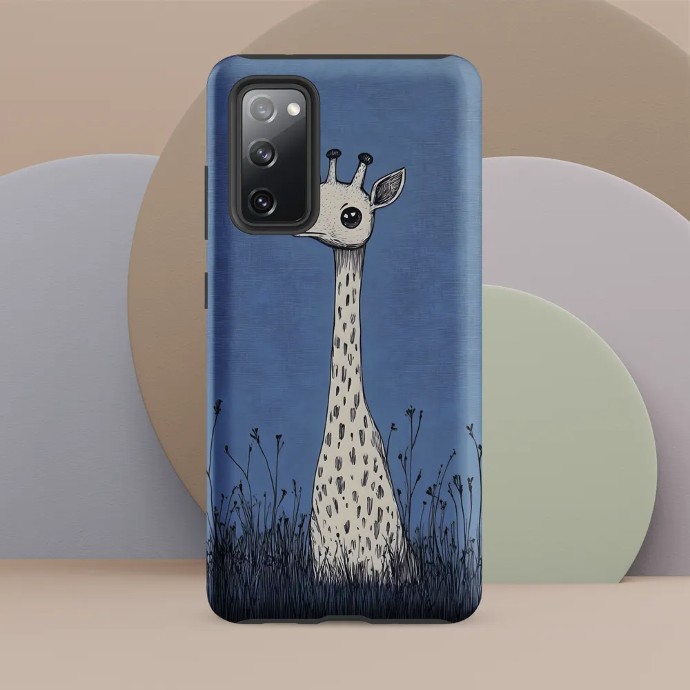Whimsical Giraffe in Blue