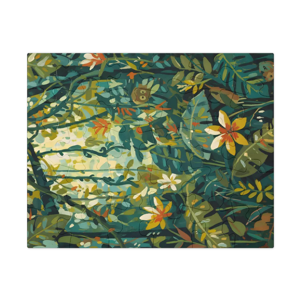 Sunlit Jungle 
 Jigsaw Puzzle in Tin Box