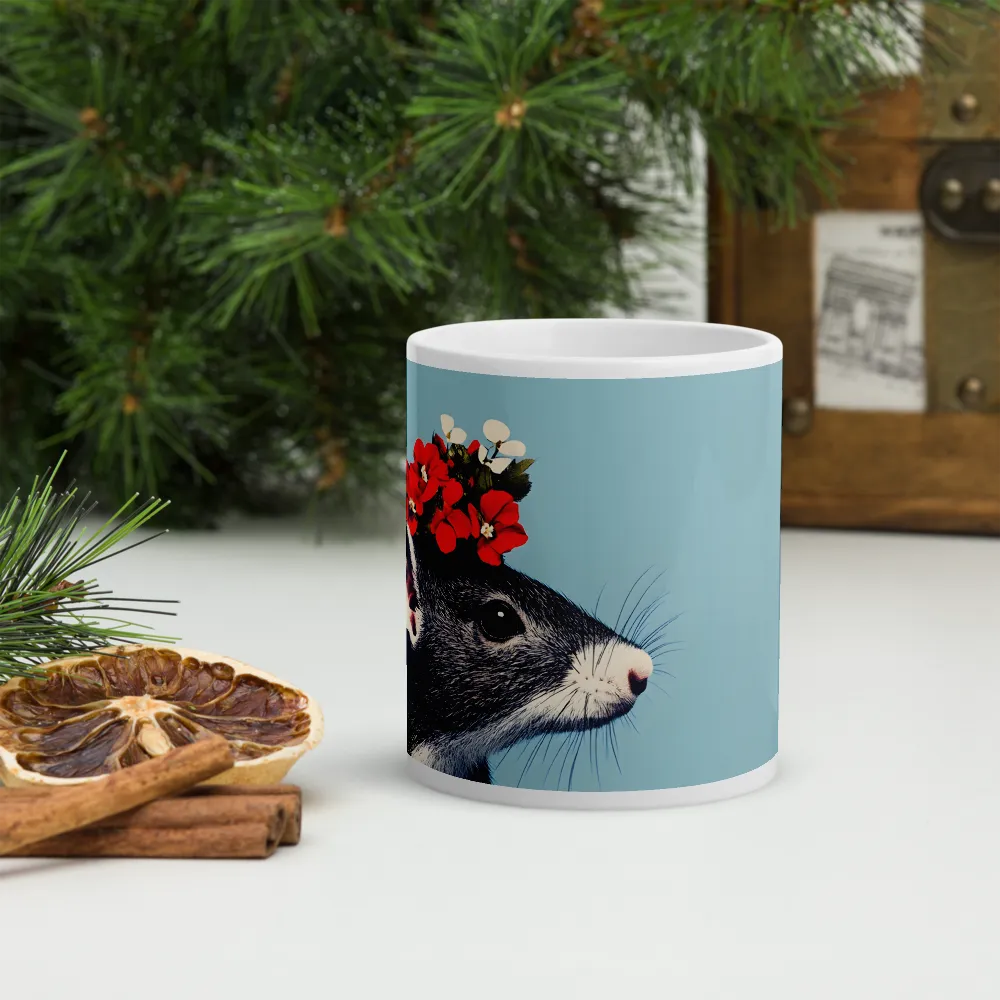 Whimsical Flora: A Mouse's Floral Crown | Mugs | Multiple Sizes & Colors