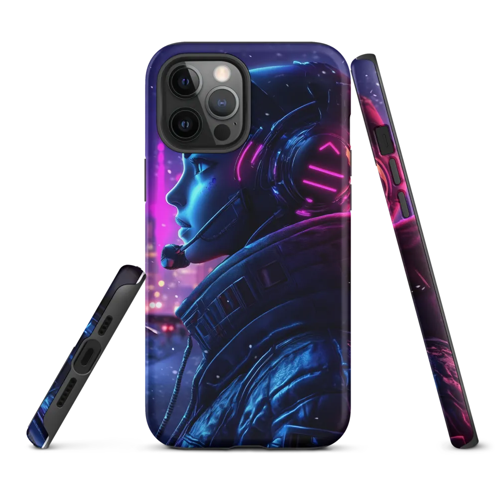 Dystopian Elegance: Cyberpunk Figure in Neon