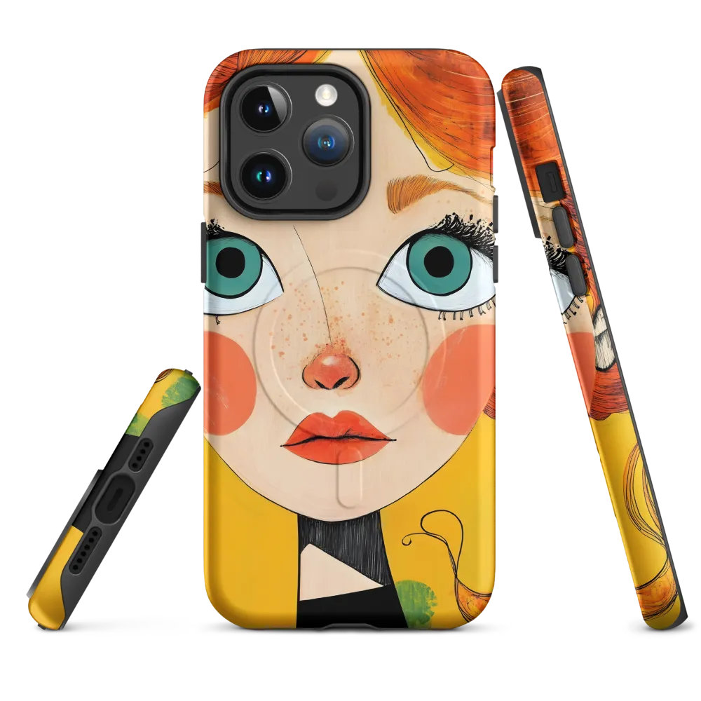 Whimsical Portrait of a Girl | Phone Case |  14 Pro Max | MagSafe® Tough Case | Matte