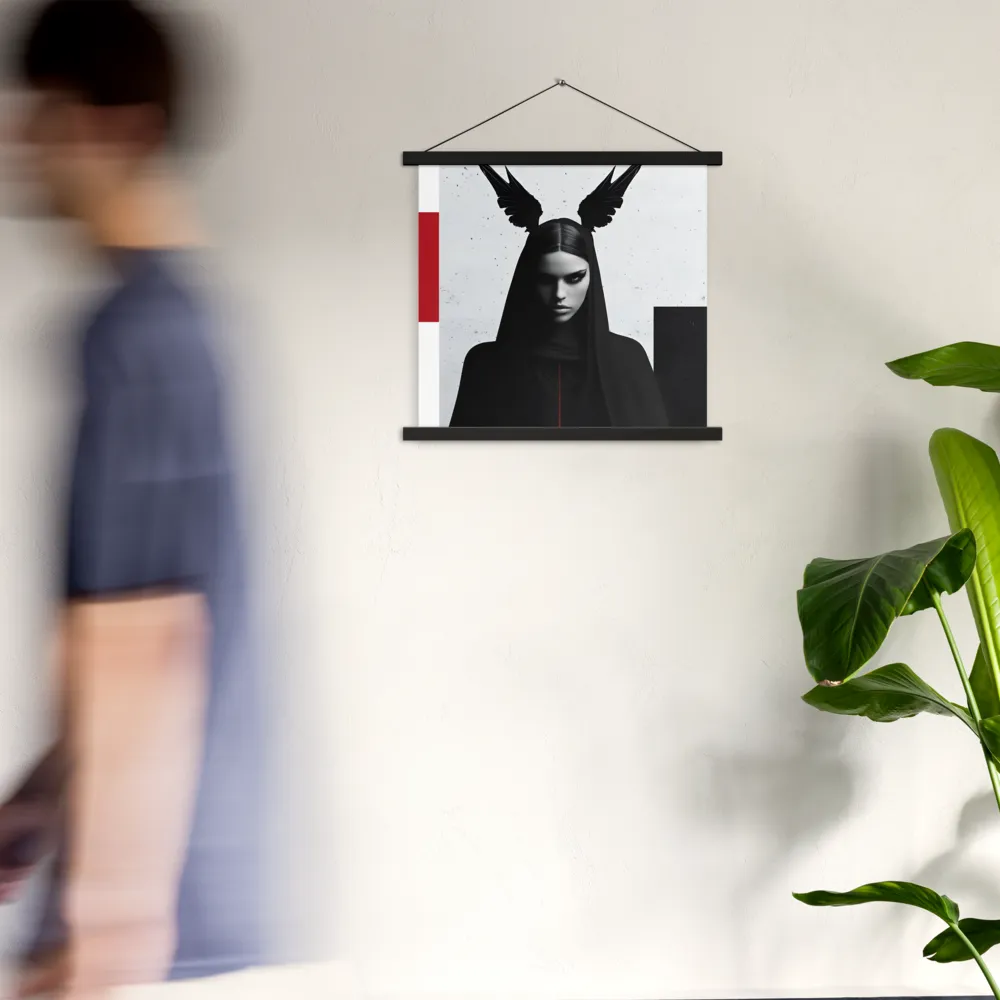 Whispers of Darkness | Poster With Black Wood Hanger | 18″×18″