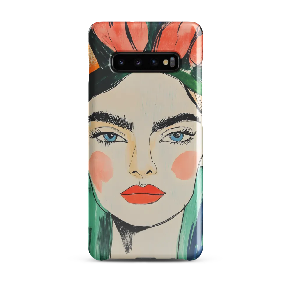 Radiant Bloom: A Serene Portrait | Phone Case |  S10 Plus | Snap Case | Glossy