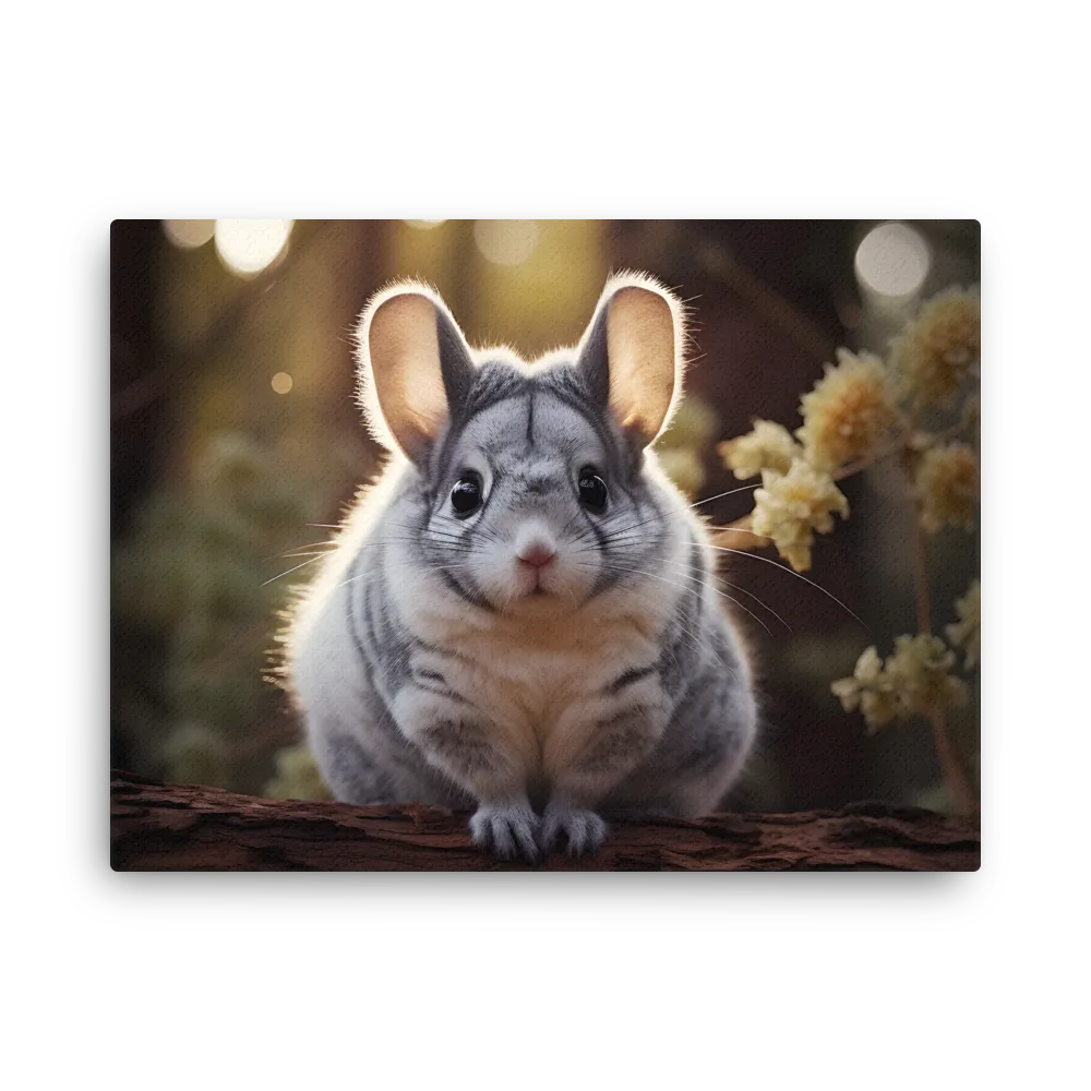 Curious Chinchilla in the Forest | Thin Canvas | 18″×24″