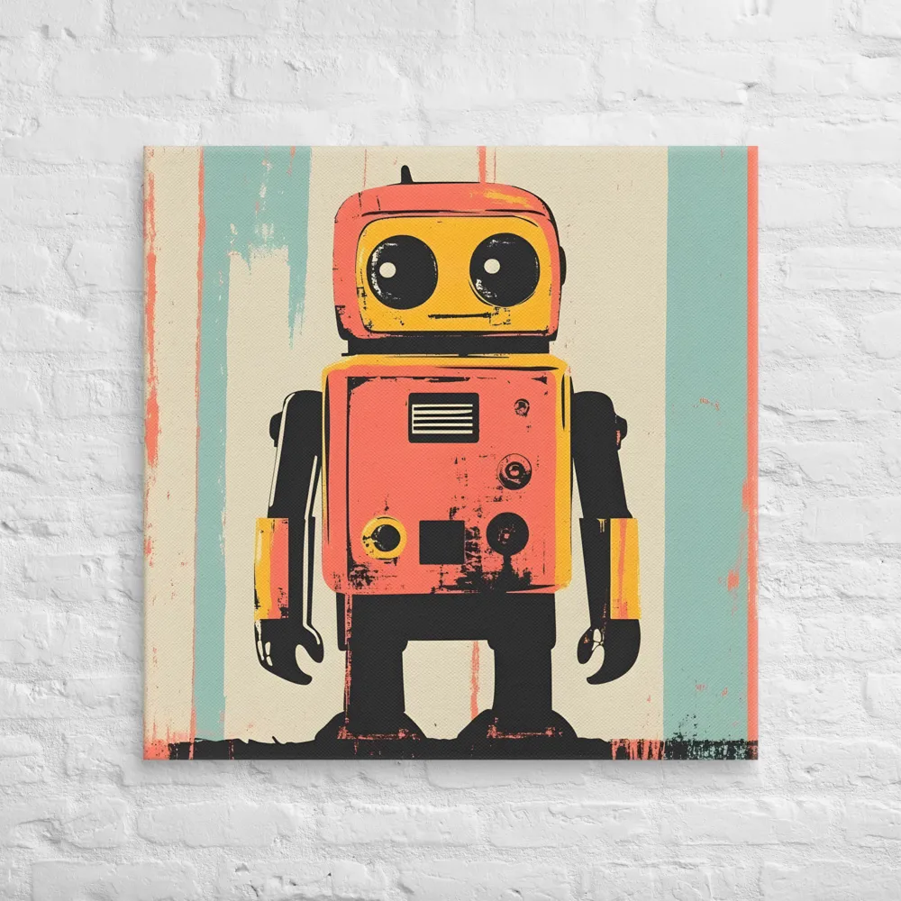 Retro Robot Charm | Canvas | 32″×32″