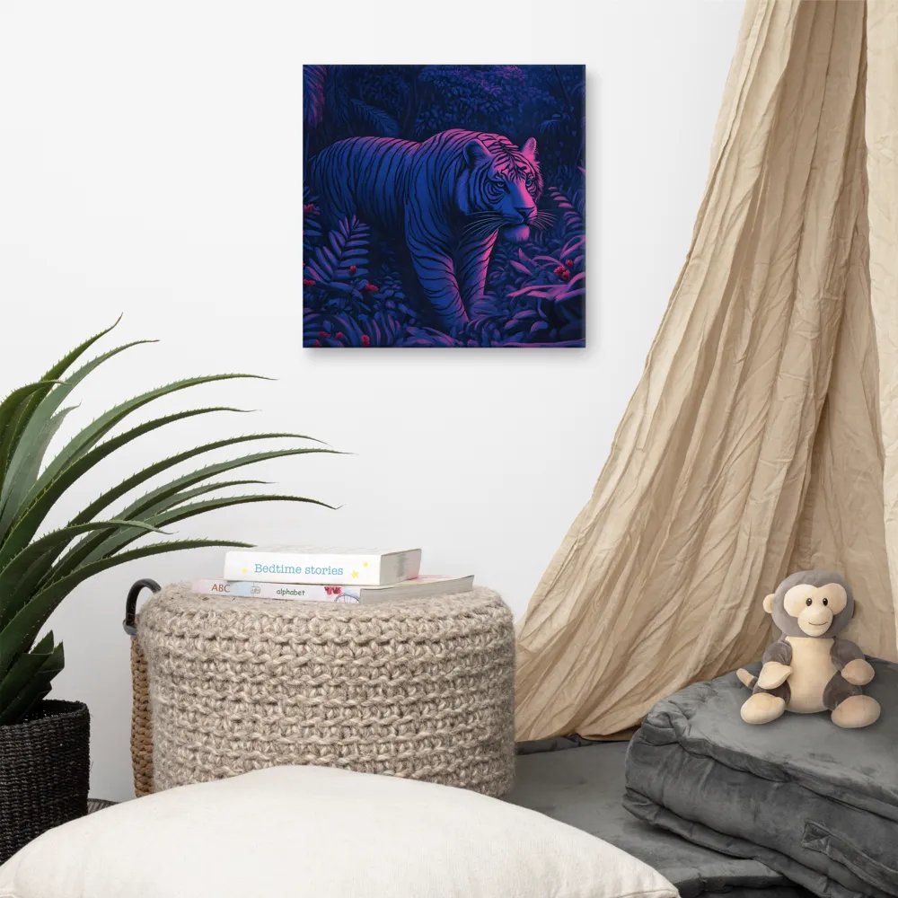 Mystic Prowler: The White Tiger in the Jungle | Canvas | 16″×16″
