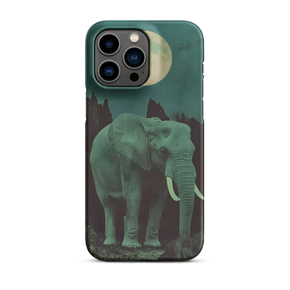 Ethereal Presence: Elephant Under a Full Moon | Phone Case |  14 Pro Max | Snap Case | Matte
