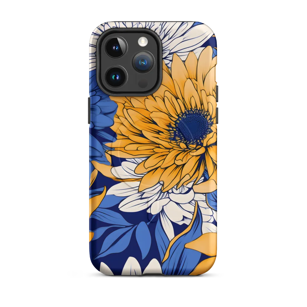 Floral Harmony in Blue and Yellow