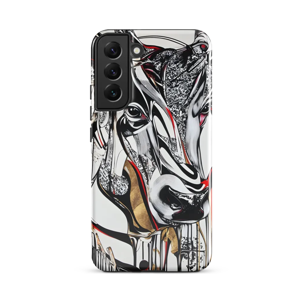 Linear Cow Study — Black, White and Gold Accents