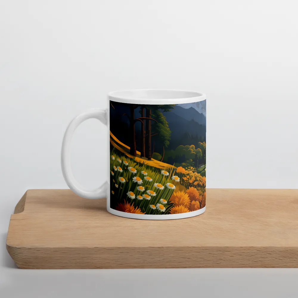 Tranquil Valley at Dusk | Mug with White inside | 11 oz