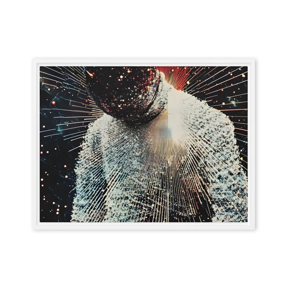 Ethereal Astronaut: A Journey Through the Cosmos | Canvas with White Frame | 18″×24″