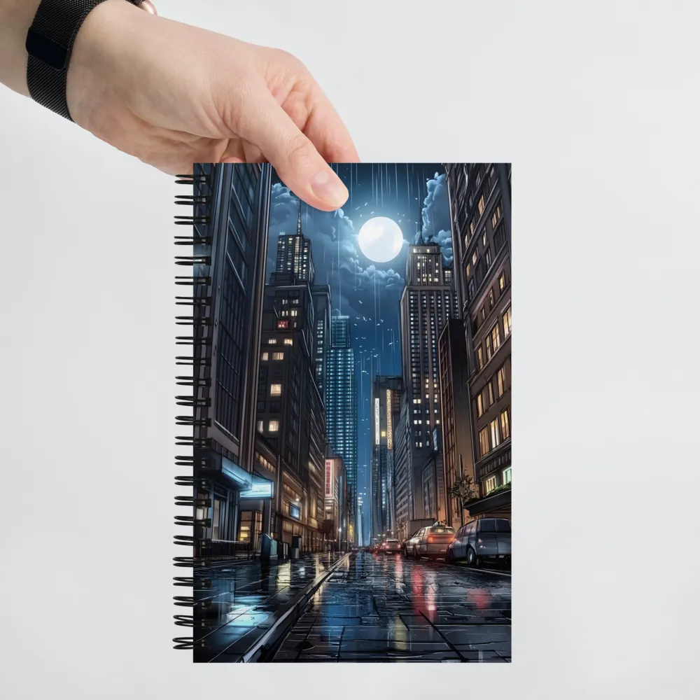 Moonlit Urban Serenity | Spiral Notebook