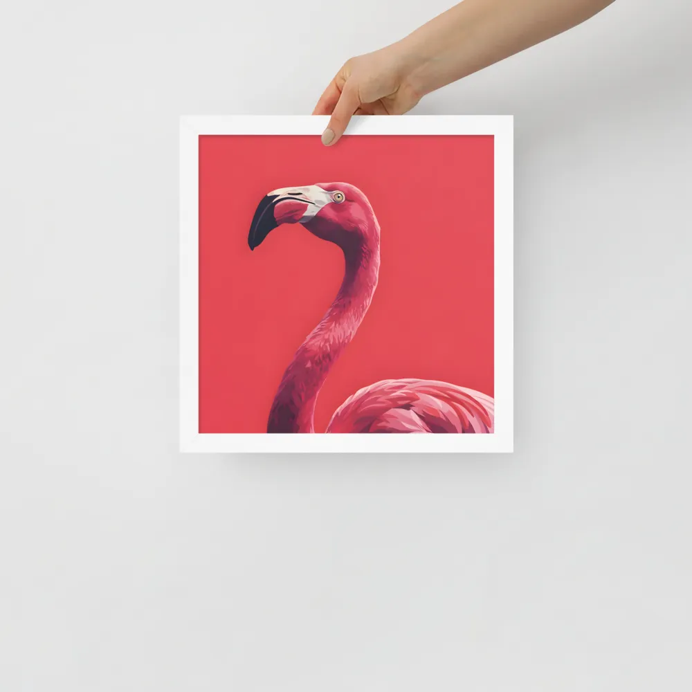 Crimson Flamingo 
 Poster with White Frame | 12″x 12″