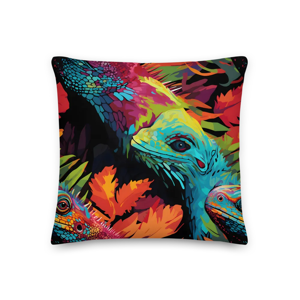 Vibrant Reptilian Harmony | Pillow | 18″×18″