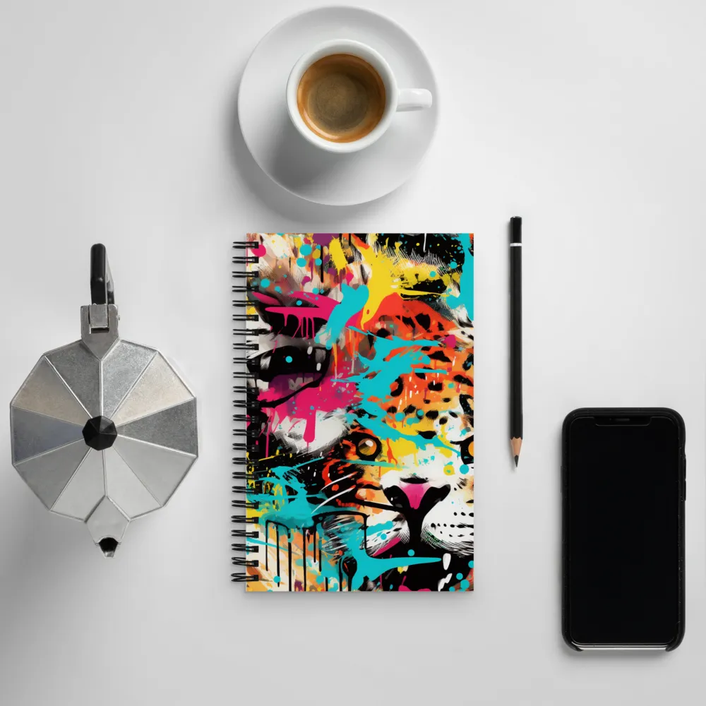 Fierce Fusion: Tiger and Lion in Graffiti | Spiral Notebook