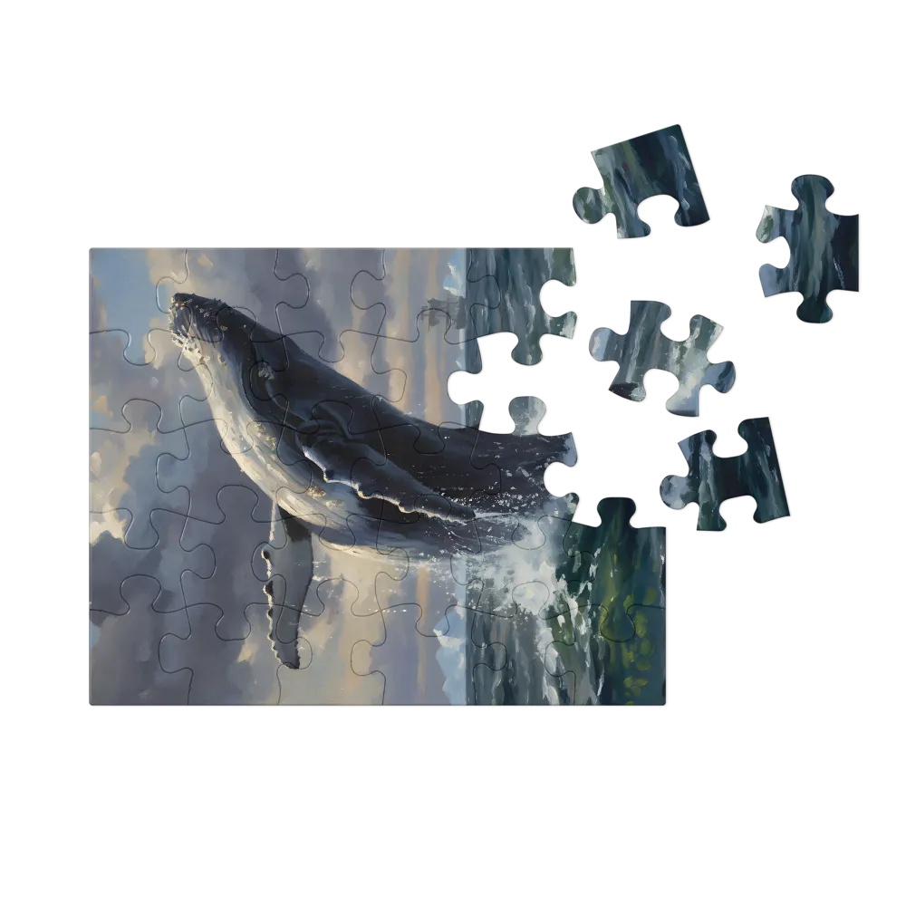 Breaching Whale 
 Jigsaw Puzzle in Tin Box