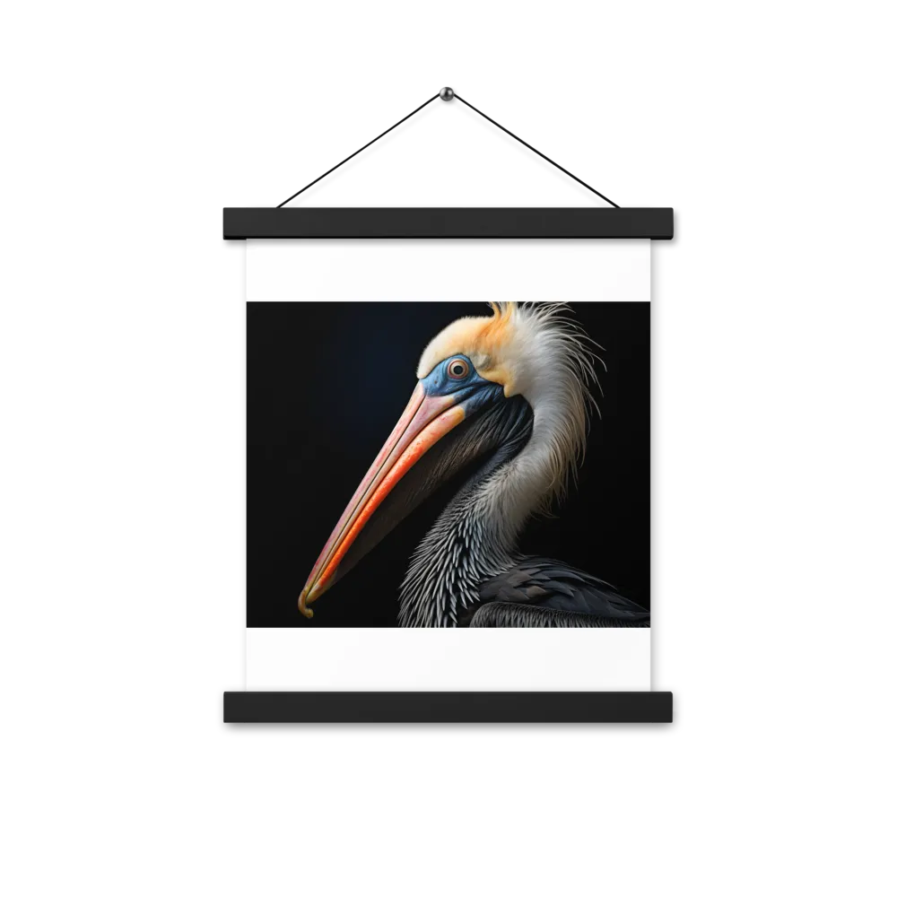 Majestic Portrait of a Pelican | Poster With Black Wood Hanger | 11″×14″