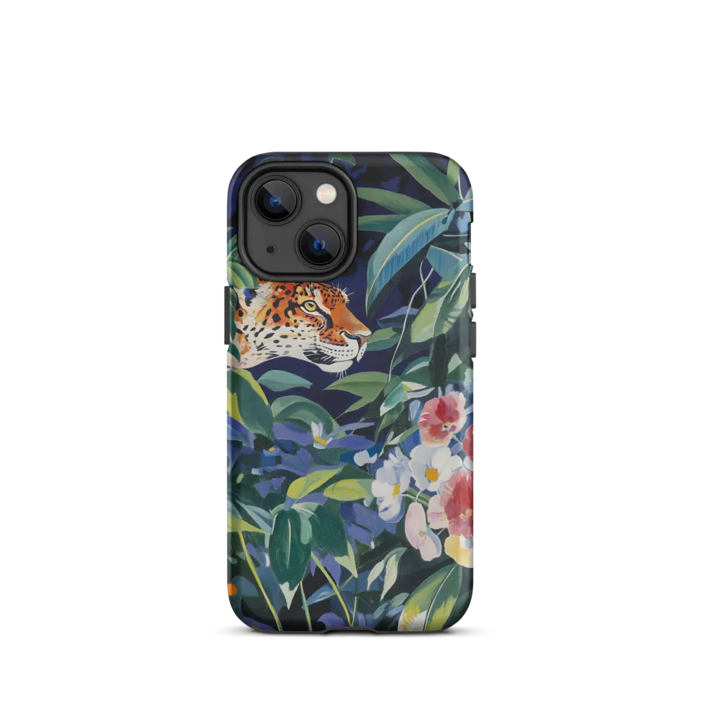Hidden Majesty: The Jaguar Amongst Tropical Splendor | Phone Case |  13 mini | Tough Case | Matte