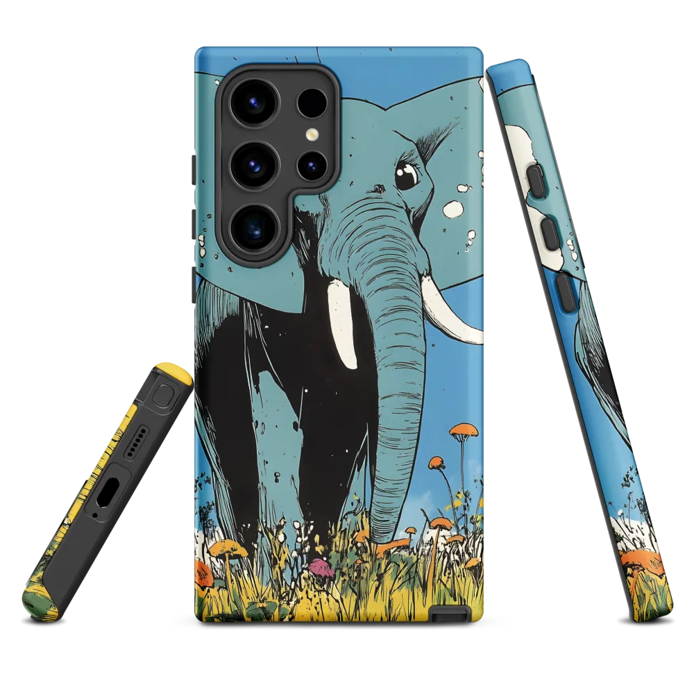 Whimsical Blue Elephant in Bloom