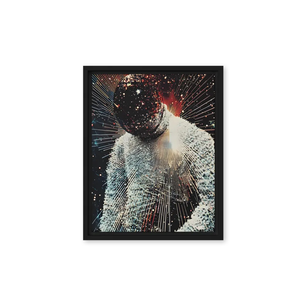 Ethereal Astronaut: A Journey Through the Cosmos | Canvas with Black Frame | 11″×14″