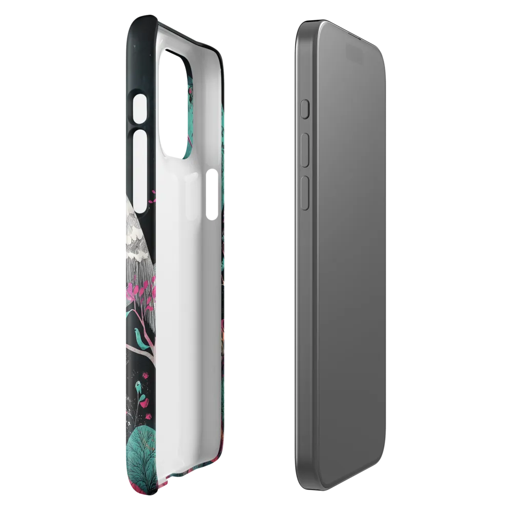 Ethereal Presence: Heron in a Floral Dreamscape | Phone Case |  15 Pro Max | Snap Case | Glossy
