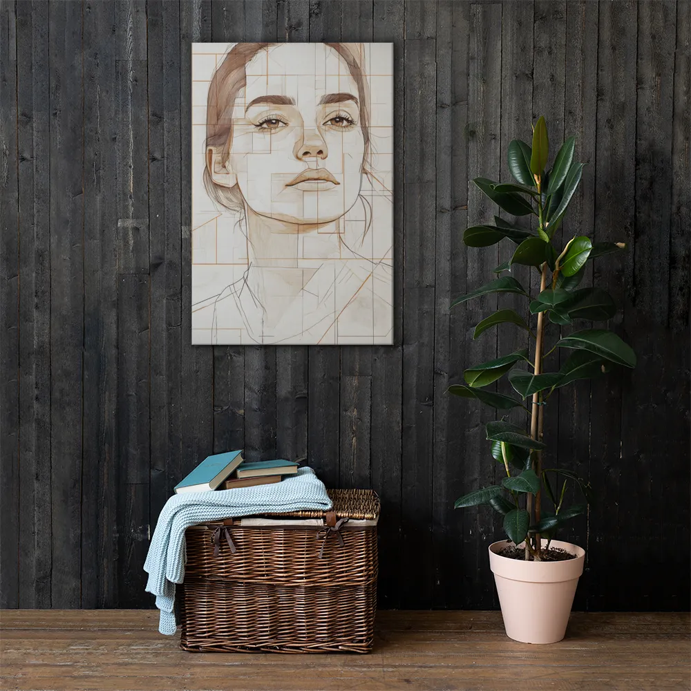 Geometric Serenity: A Minimalist Portrait