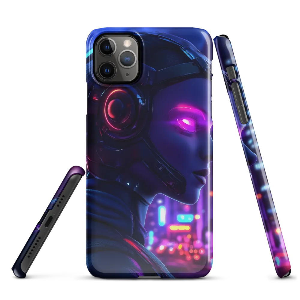 Neon Dreams: A Cyborg's Mystique | Phone Case |  11 Pro Max | Snap Case | Glossy