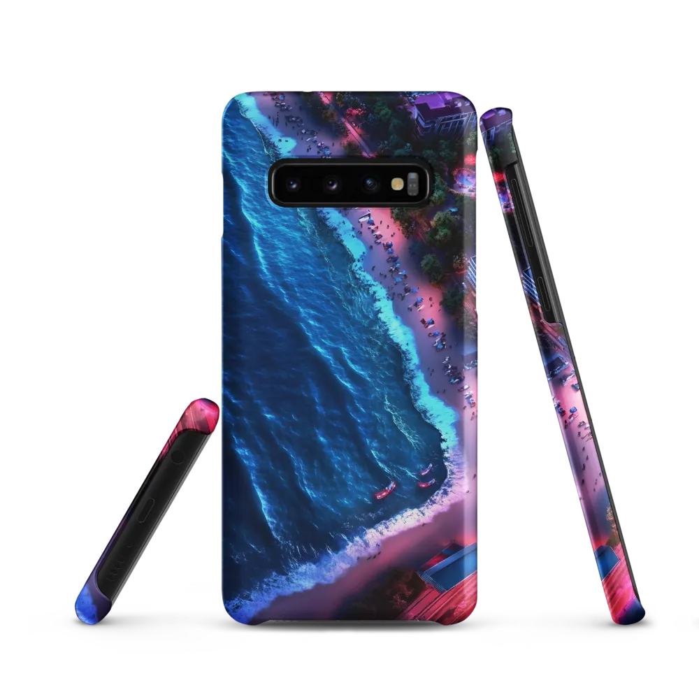 Twilight Reflections: A Serene Beach Aerial | Phone Case |  S10 | Snap Case | Matte