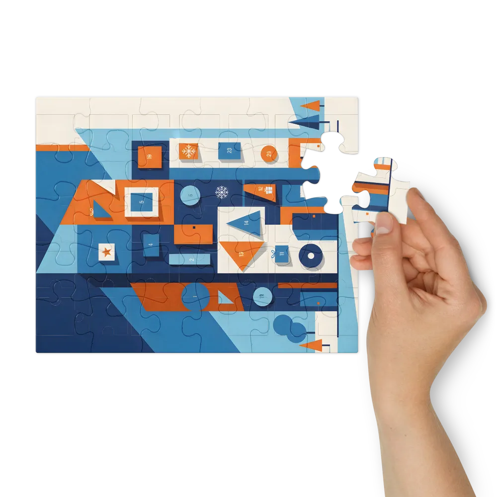 Geometric Advent House 
 Jigsaw Puzzle in Tin Box