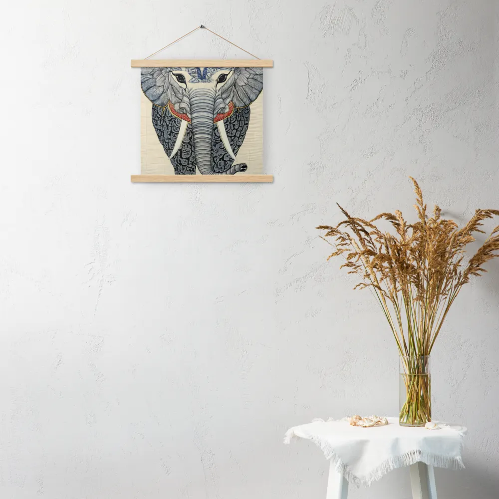 Majesty of the Elephant | Poster With Oak Wood Hanger | 14″×14″