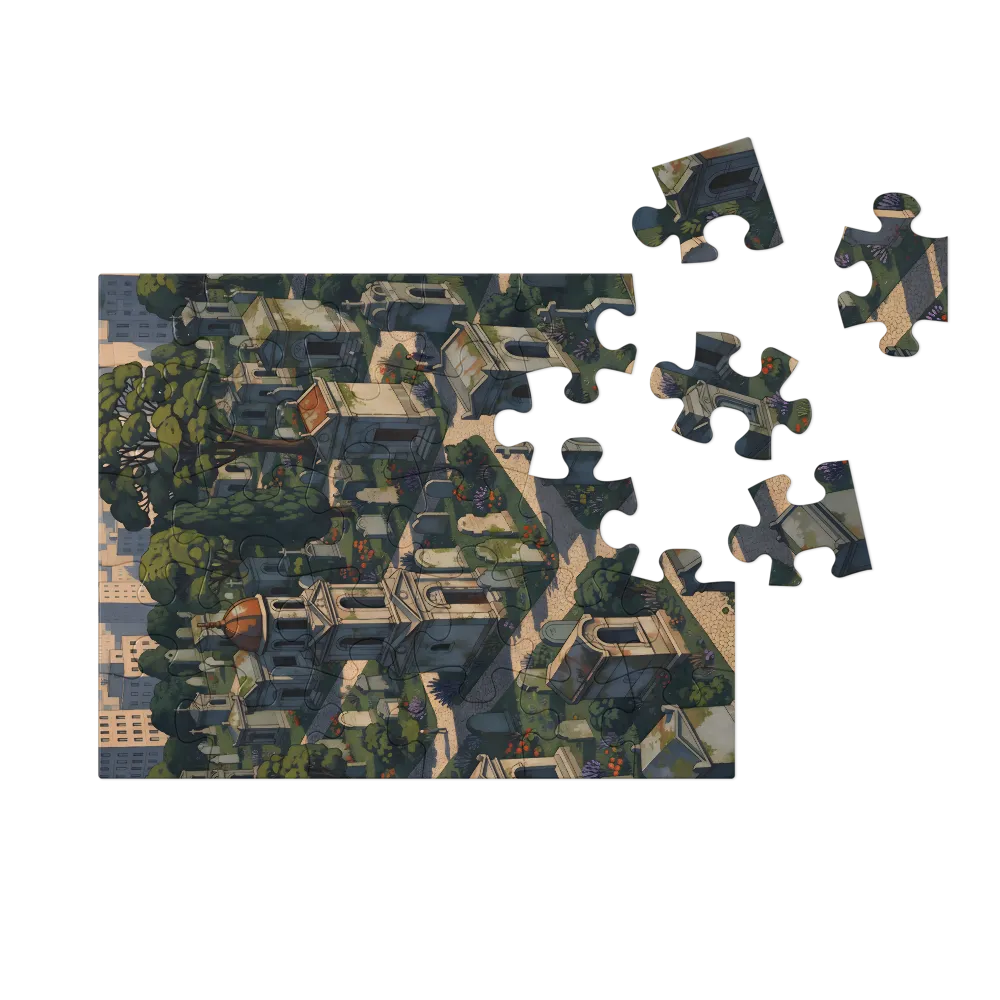 Urban Cemetery 
 Jigsaw Puzzle in Tin Box