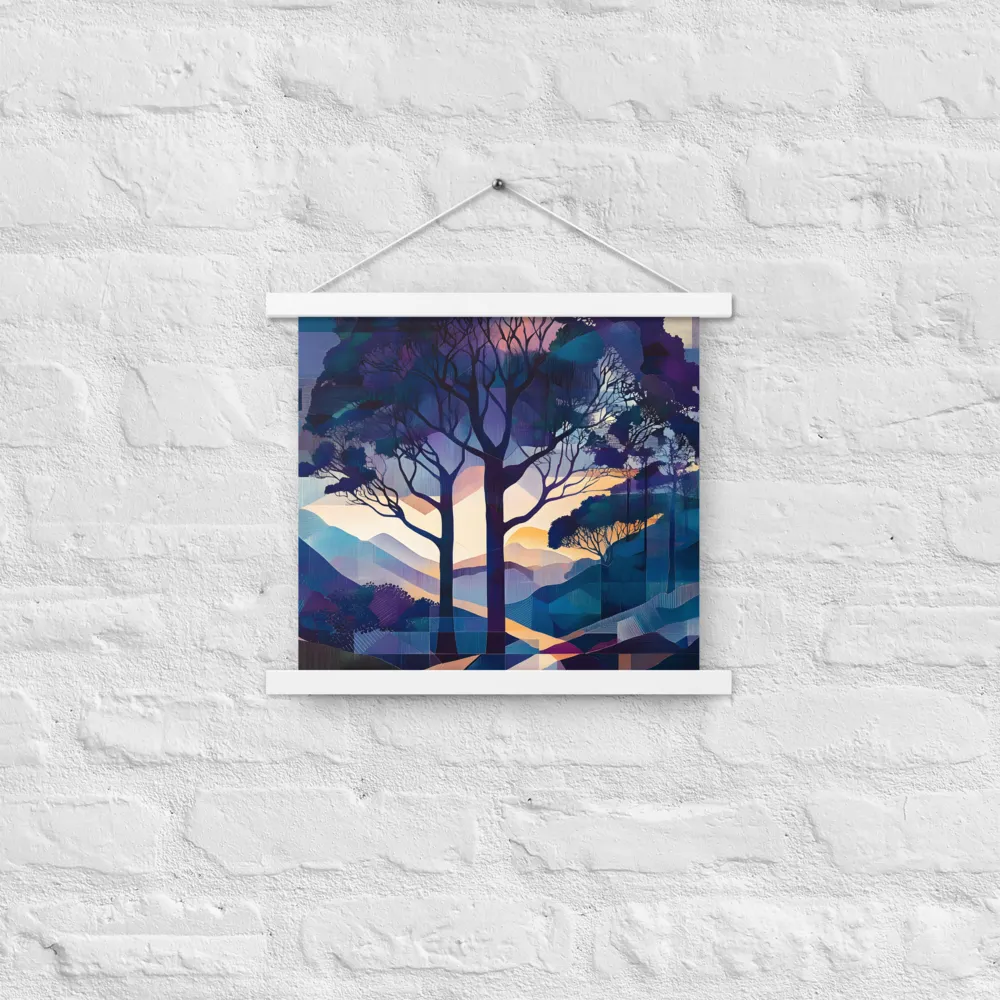 Tranquil Geometry: A Journey Through Color | Poster With White Wood Hanger | 14″×14″