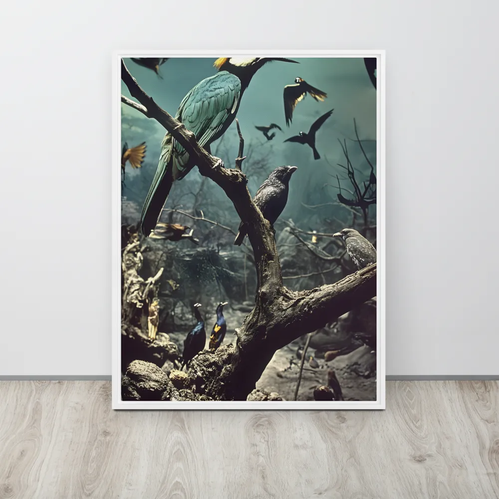 Whispers of the Avian Realm | Canvas with White Frame | 24″×32″