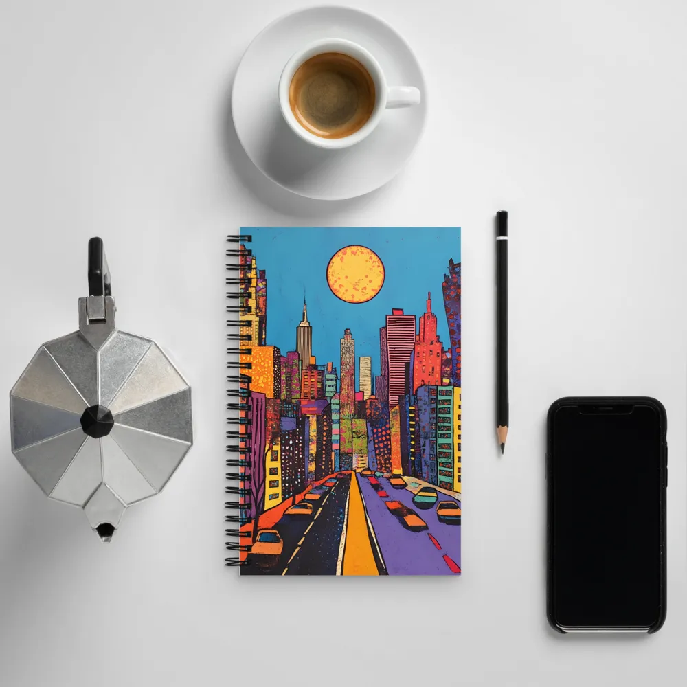 Urban Vibrance: A Pop Art Cityscape | Spiral Notebook