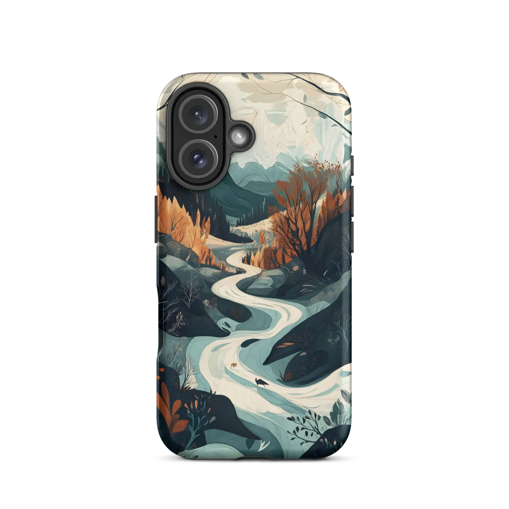 Winding Serenity: A Digital Landscape | Phone Case