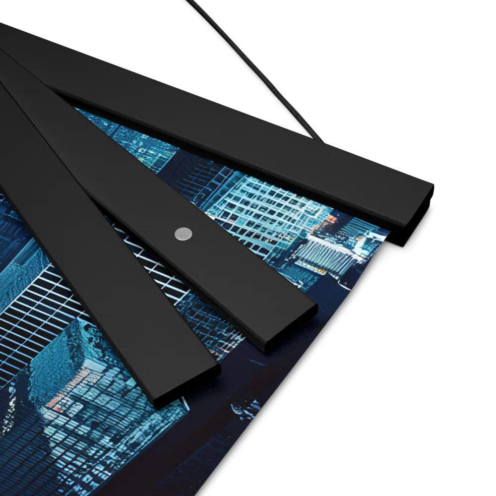 Dynamic Urban Symphony | Poster With Black Wood Hanger | 16″×16″