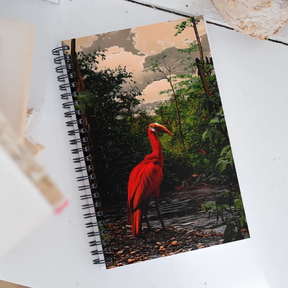 Enigmatic Elegance: The Scarlet Observer | Spiral Notebook