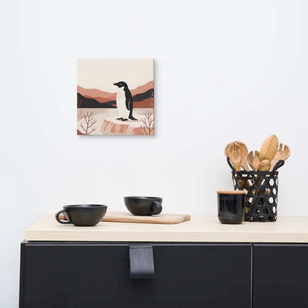 Penguin on Ice Floe 
 Canvas | 10″x 10″