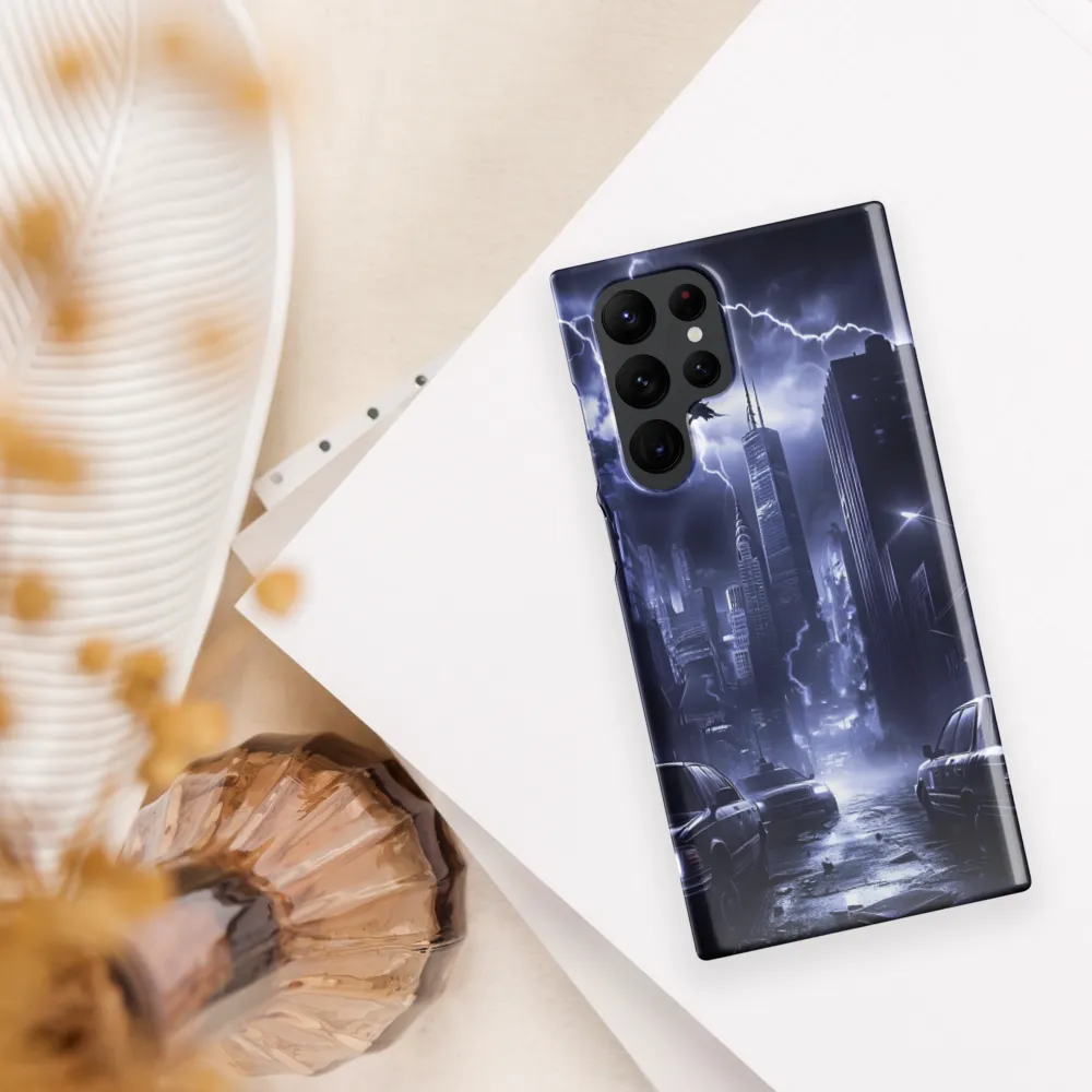 Stormy Cityscape: Shadows of the Night | Phone Case |  S22 Ultra | Snap Case | Glossy