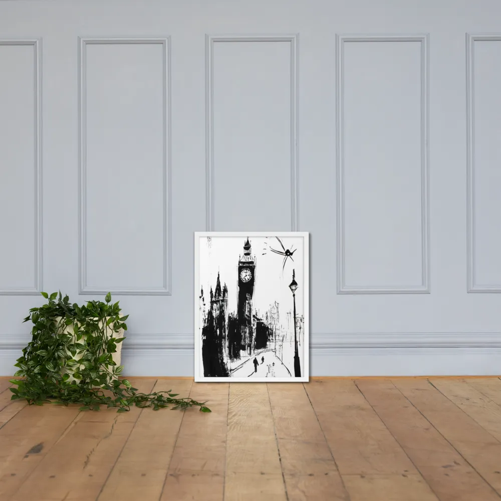 Clock Tower in Motion | Poster with White Frame | 18″×24″