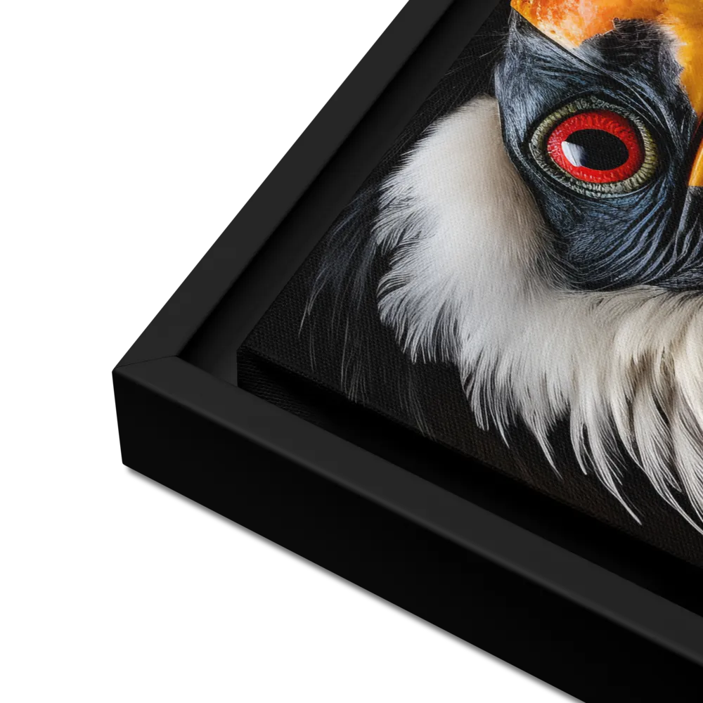 Majestic Hornbill Portrait | Canvas with Black Frame | 16″×20″