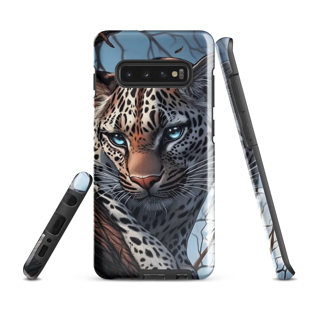 Silent Vigil: The Enigmatic Leopard | Phone Case |  S10 Plus | Tough Case | Glossy