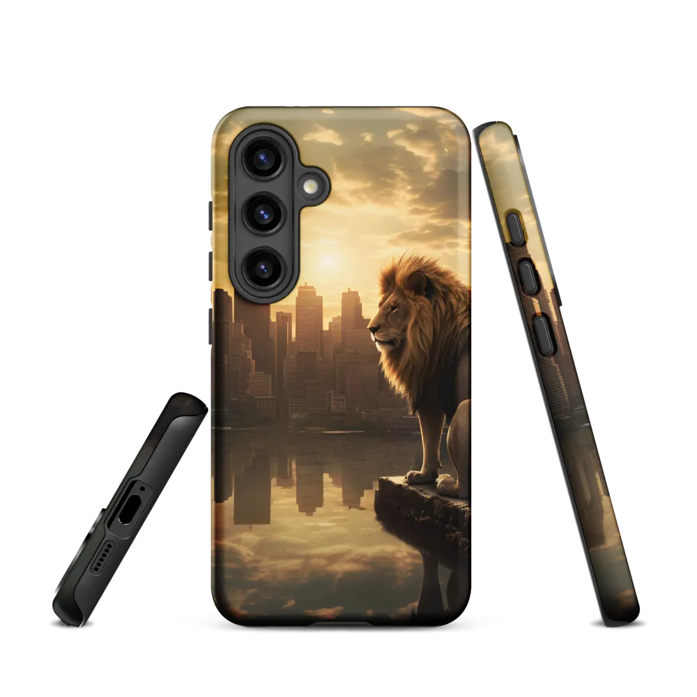The Lion's Gaze Over the Urban Symphony
