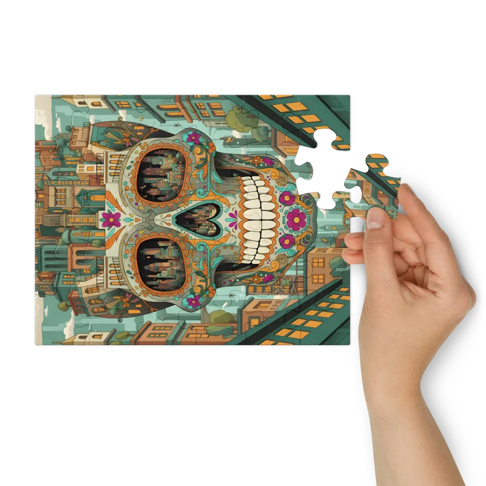 Sugar Skull City 
 Jigsaw Puzzle in Tin Box