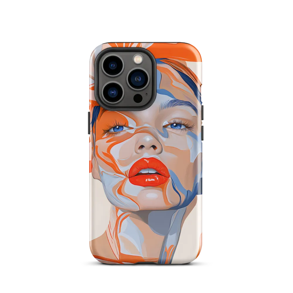 Chromatic Veils — Portrait in Orange and Blue